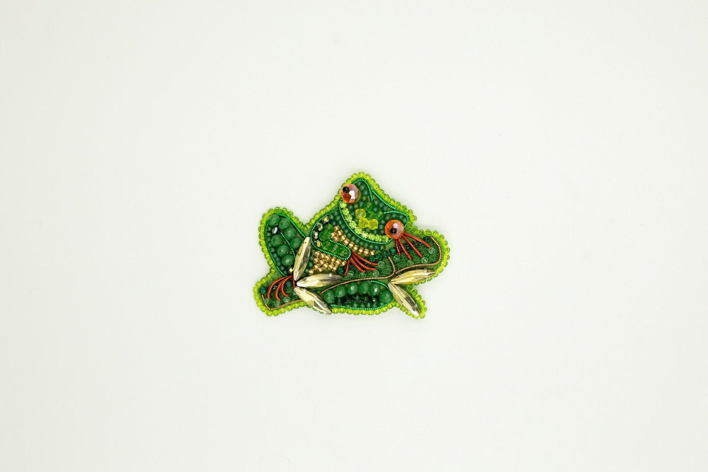 Bead Embroidery Kit - Set of 4 Frogs, DIY Craft kits, Cute Beaded Brooches, Jewelry Making Kits for Adults, Needlework beading