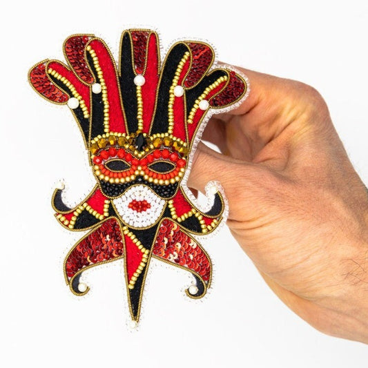 Bead Embroidery Kit Harlequin Mask. Seed Bead Brooch kit. DIY Craft kit. Beading kit. Needlework beading. Handmade Jewelry Making Kit