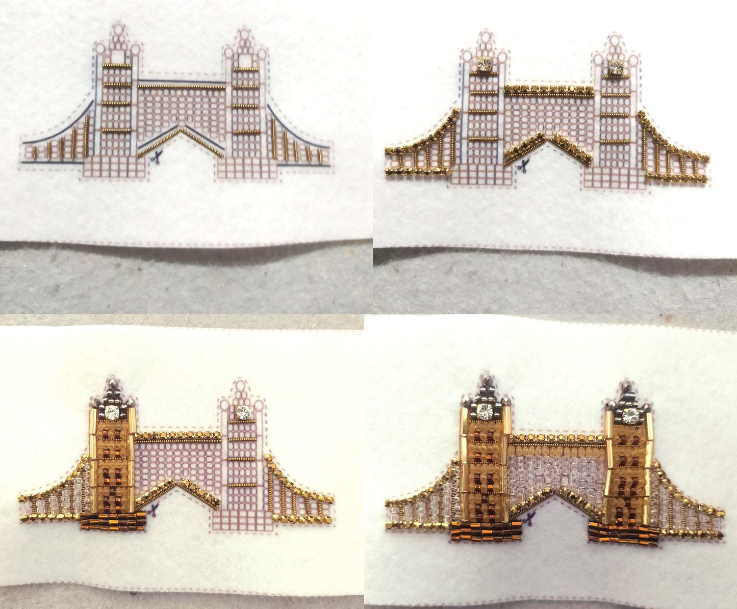 Bead Embroidery Kit Tower Bridge. Seed Bead Brooch kit. DIY Craft kit. London Beading kit. Needlework beading. Handmade Jewelry Making Kit