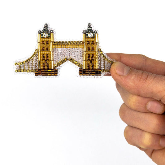 Bead Embroidery Kit Tower Bridge. Seed Bead Brooch kit. DIY Craft kit. London Beading kit. Needlework beading. Handmade Jewelry Making Kit