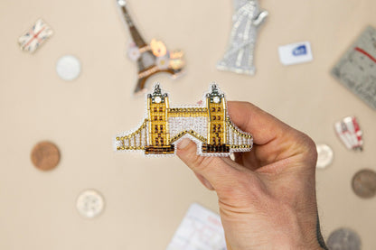 Bead Embroidery Kit Tower Bridge. Seed Bead Brooch kit. DIY Craft kit. London Beading kit. Needlework beading. Handmade Jewelry Making Kit