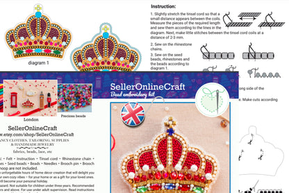 a brochure with a picture of a crown on it