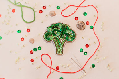 a broccoli pin sitting on top of a table