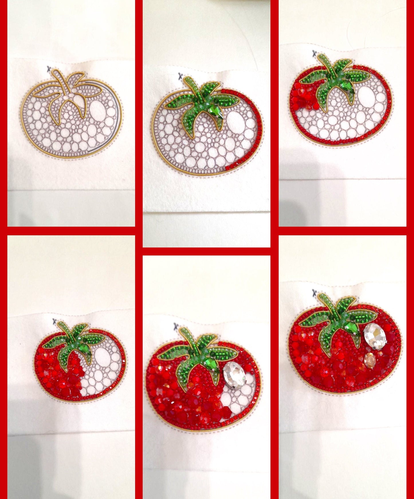 Bead Embroidery Kit Tomato. Seed Bead Brooch kit. DIY Craft kit. Veggies Beading Kit. Needlework beading. Handmade Jewelry Making Kit