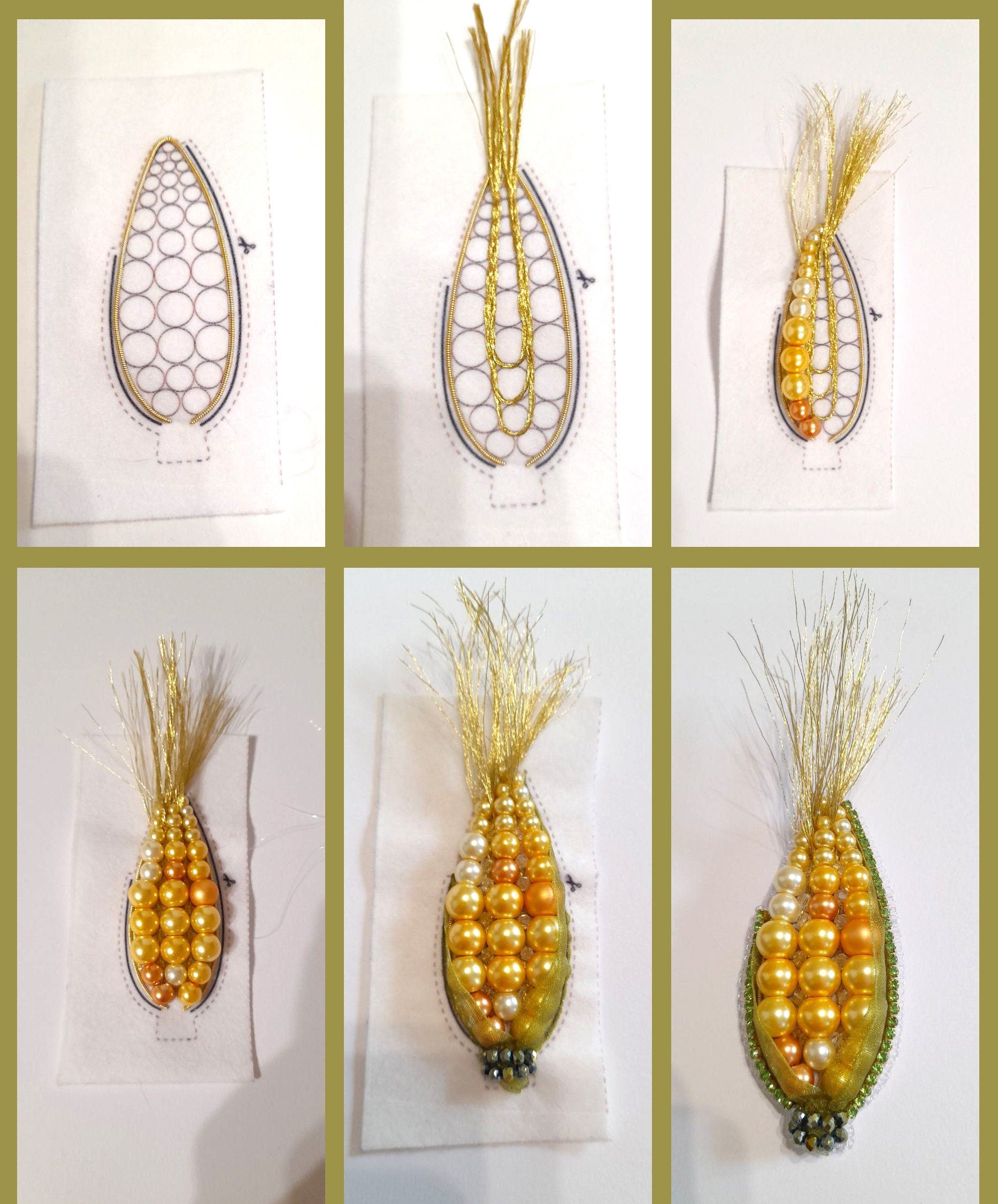 a series of pictures of a corn cob