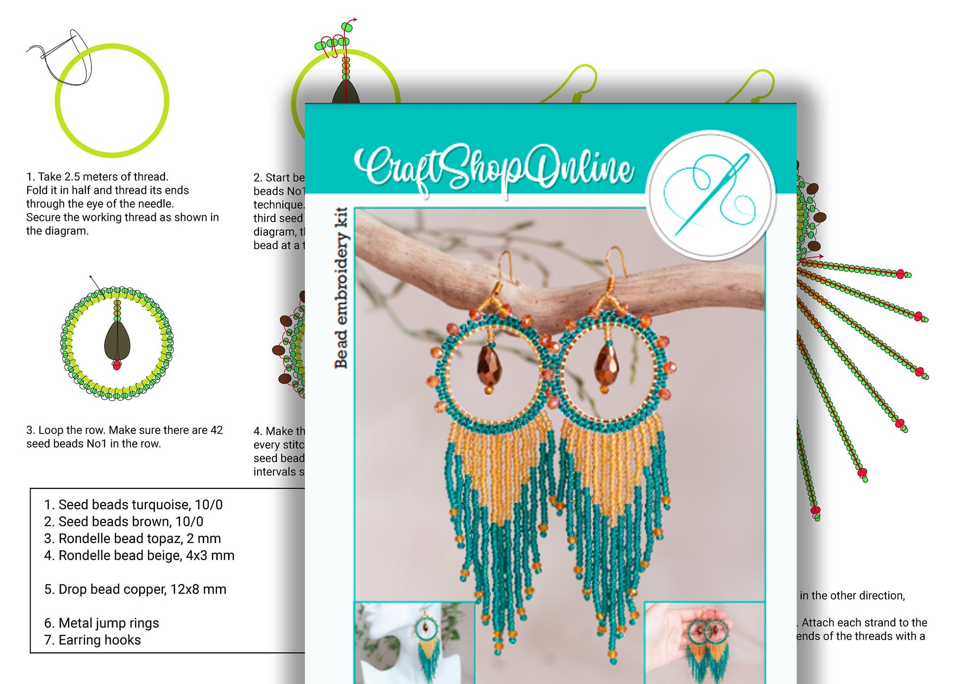 a brochure with a picture of a pair of earrings