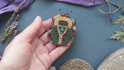 Scarab Beetle Brooch Beading DIY Kit