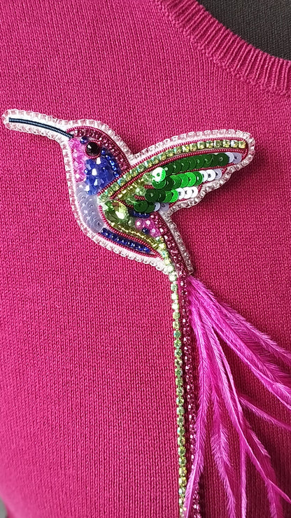 Purple Bird Brooch Beading DIY Kit