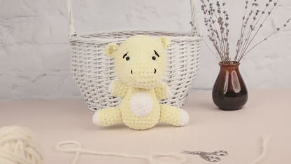 Crochet Hippo Plushie - Amigurumi Toys Readymade