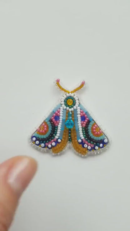 Bead Embroidery Kit Butterfly. Seed Bead Brooch kit. DIY Craft kit. Insect Beading Kit. Needlework beading. Handmade Jewelry Making Kit