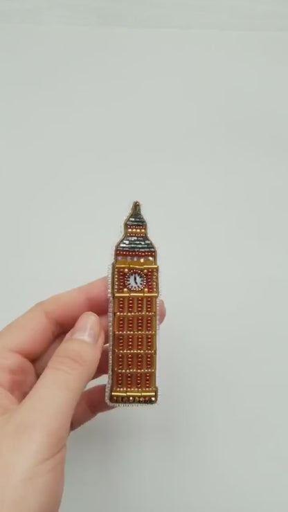 Bead Embroidery Kit Big Ben. Seed Bead Brooch kit. DIY Craft kit. UK Themed Beading Kit. Needlework beading. Handmade Jewelry Making Kit