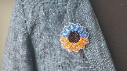 Sunflower - Readymade Beaded Brooch