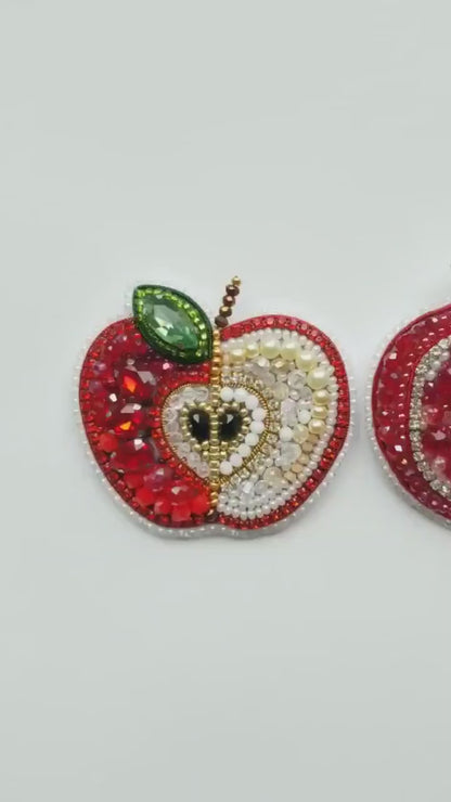 Bead Embroidery Kit - Set of 4 Fruits, DIY Craft kits, Cute Beaded Brooches, Jewelry Making Kits for Adults, Needlework beading