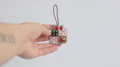 Bead Embroidery Kit Christmas Gift Box. Seed Bead Brooch kit. DIY Craft kit. Xmas Beading Kit. Needlework Handmade Jewelry Making Kit