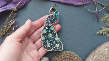 Peacock Brooch Beading DIY Kit