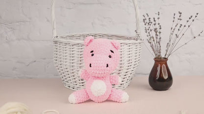 Plush Hippo - Crochet Amigurumi DIY kit