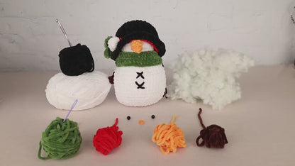 Plush Snowman - Crochet Amigurumi DIY kit