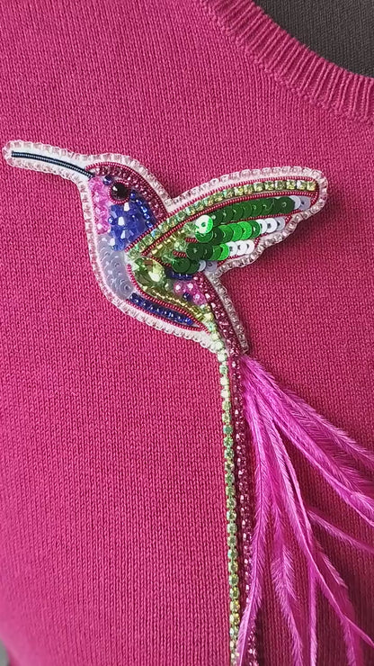 Hummingbird - Readymade Beaded Brooch