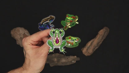 Bead Embroidery Kit Frog. Seed Bead Brooch kit. DIY Craft kit. Beading kit. Needlework beading. Handmade Jewelry Making Kit