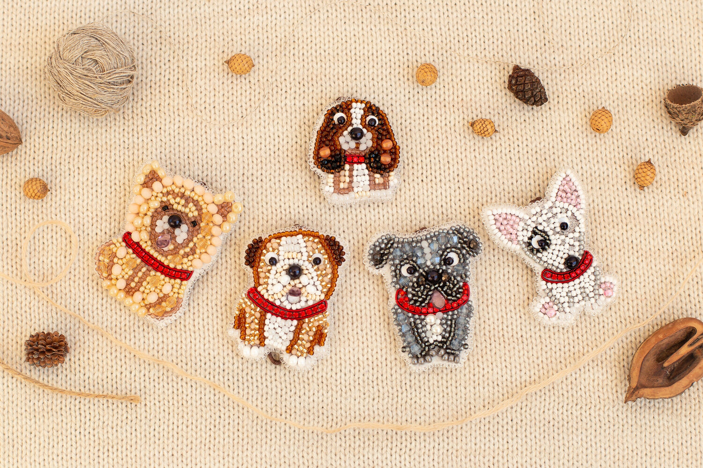 Cocker Spaniel Bead embroidery kit. Seed Bead Brooch kit. DIY Craft kit. Beadweaving Kit. Needlework beading. Handmade Jewelry Making Kit