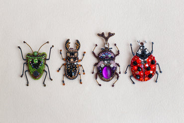 Set of 4 Bugs Brooch Beading DIY Kit