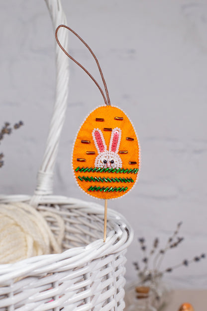 Easter Egg Bead embroidery kit. Seed Bead Brooch kit. DIY Craft kit. Beadweaving Kit. Needlework beading. Handmade Jewelry Making Kit