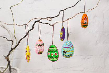 Set of 6 DIY Easter egg ornaments. Bead embroidery kits. DIY Craft kits. Beadweaving Kits. Needlework beading