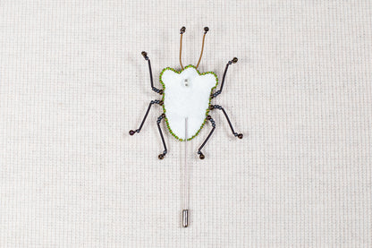 Craft kit Green Shield Bug Bead Embroidery kit. Seed Bead Brooch kit Beadweaving Kit. Needlework beading. Handmade Jewelry Making Kit DIY