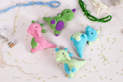 Crochet Kit for Adults Dinosaur, Beginner Crochet Kit, Animal Amigurumi DIY Craft Kit
