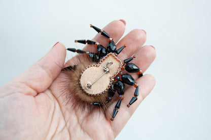 Tarantula Spider DIY Bead Embroidery Kit. Seed Bead Brooch kit. DIY Craft kit. Beadweaving Kit. Needlework beading