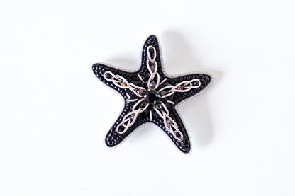 Starfish Bead Embroidery Kit. Bead Brooch kit, DIY Beaded Brooch Kit for Beginner, Needlework beading