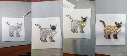 Siamese Cat Bead embroidery kit. Seed Bead Brooch kit. DIY Craft kit. Beadweaving Kit. Needlework beading. Handmade Jewelry Making Kit