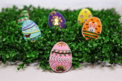 Easter Egg Bead embroidery kit. Seed Bead Brooch kit. DIY Craft kit. Beadweaving Kit. Needlework beading. Handmade Jewelry Making Kit