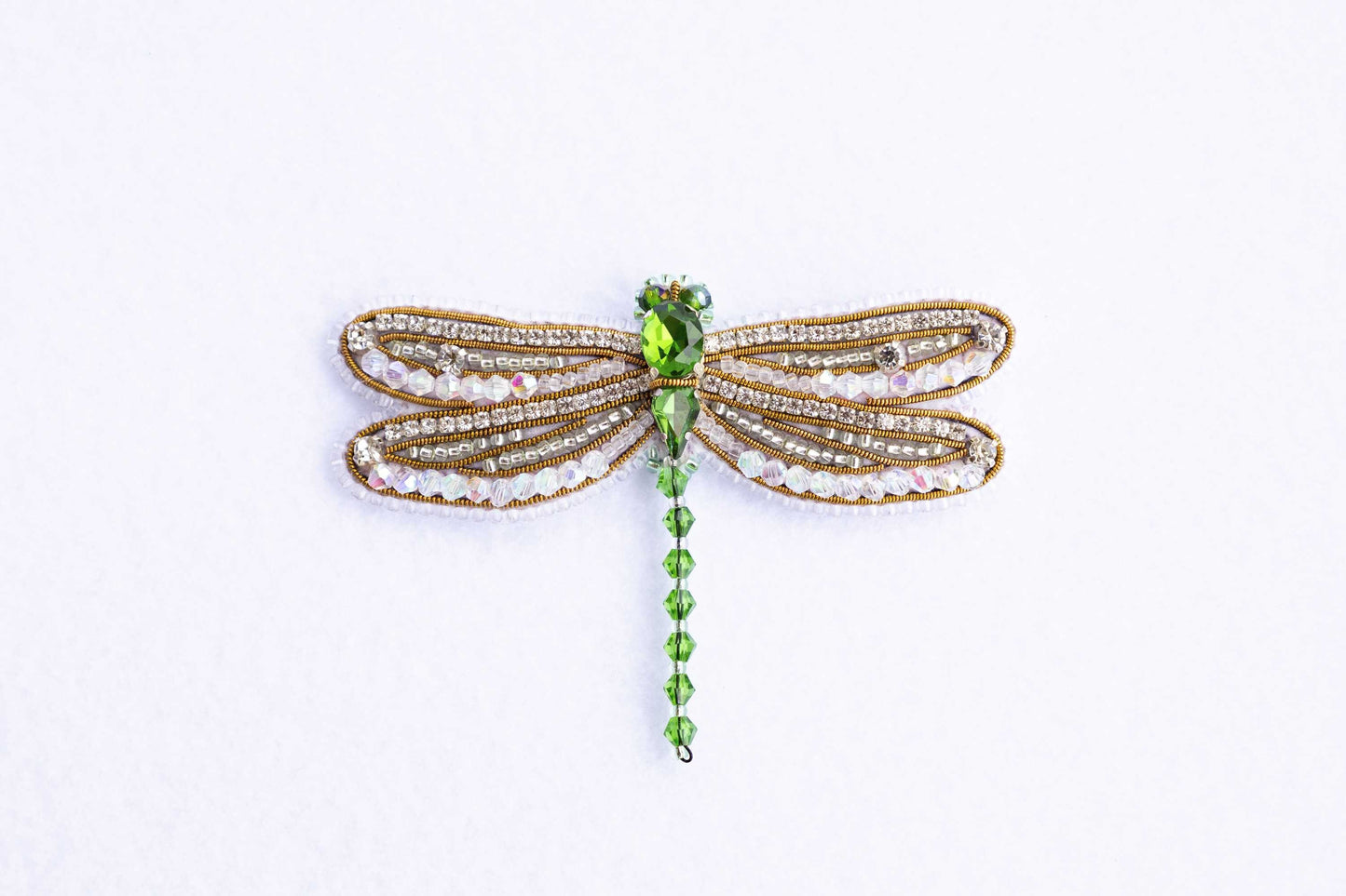 Dragonfly Bead embroidery kit. Seed Bead Brooch kit. DIY Craft kit. Beading kit. Needlework beading. Handmade Jewelry Making Kit