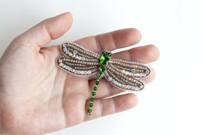 Dragonfly Bead embroidery kit. Seed Bead Brooch kit. DIY Craft kit. Beading kit. Needlework beading. Handmade Jewelry Making Kit