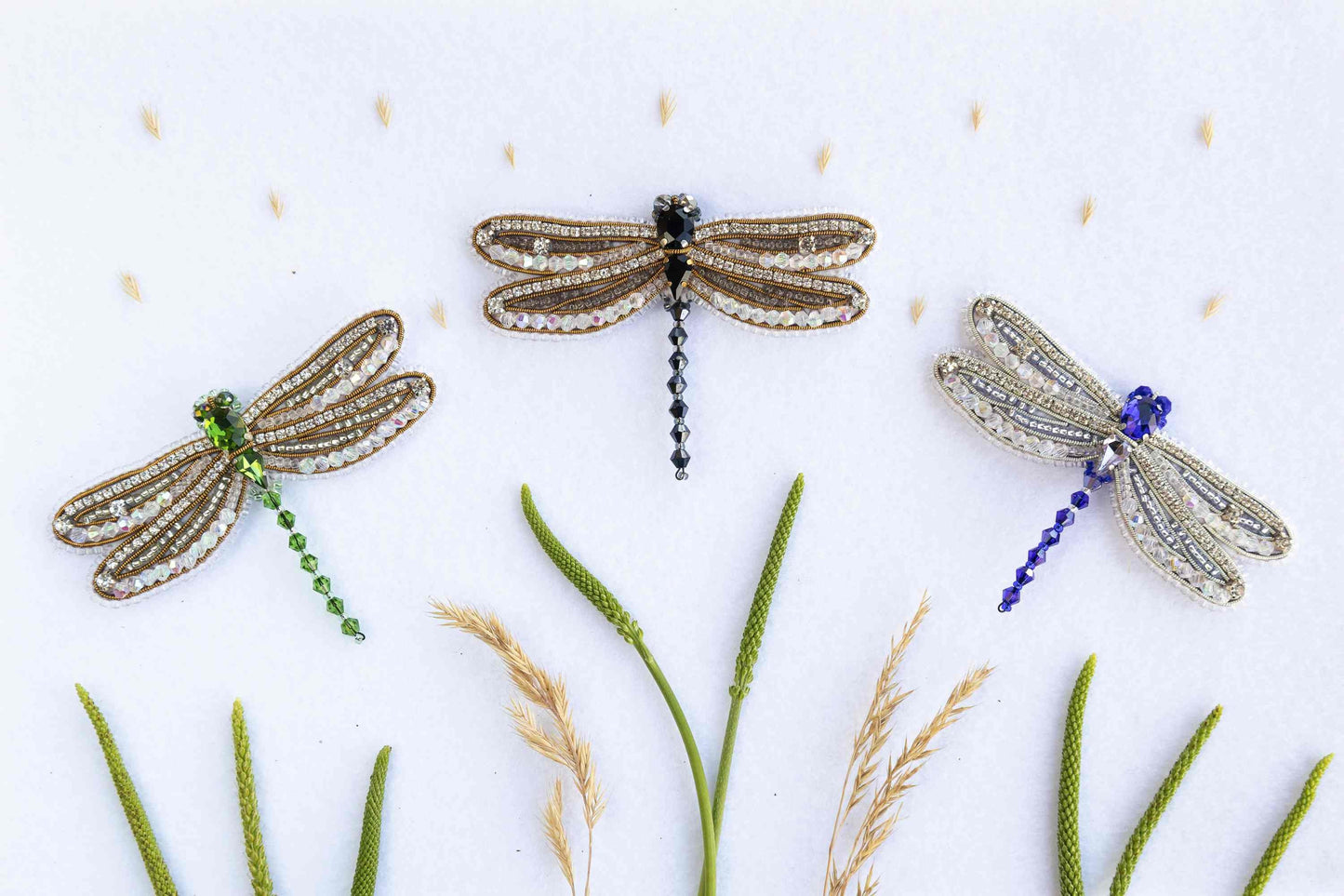 Dragonfly Bead embroidery kit. Seed Bead Brooch kit. DIY Craft kit. Beading kit. Needlework beading. Handmade Jewelry Making Kit