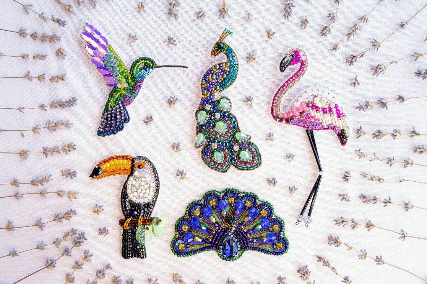 Peacock Bead embroidery kit. Seed Bead Brooch kit. DIY Craft kit. Bird beading kit. Needlework beading. Handmade Jewelry Making Kit