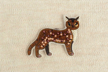 Set of 5 Cats DIY Beaded Brooches Kits, Craft kits, Beaded Cat Brooches, Jewelry Making Kits for Adults, Needlework beading