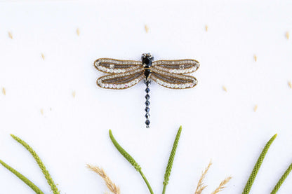 Dragonfly Bead embroidery kit. Seed Bead Brooch kit. DIY Craft kit. Beading kit. Needlework beading. Handmade Jewelry Making Kit