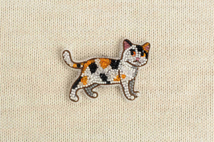 Set of 5 Cats DIY Beaded Brooches Kits, Craft kits, Beaded Cat Brooches, Jewelry Making Kits for Adults, Needlework beading