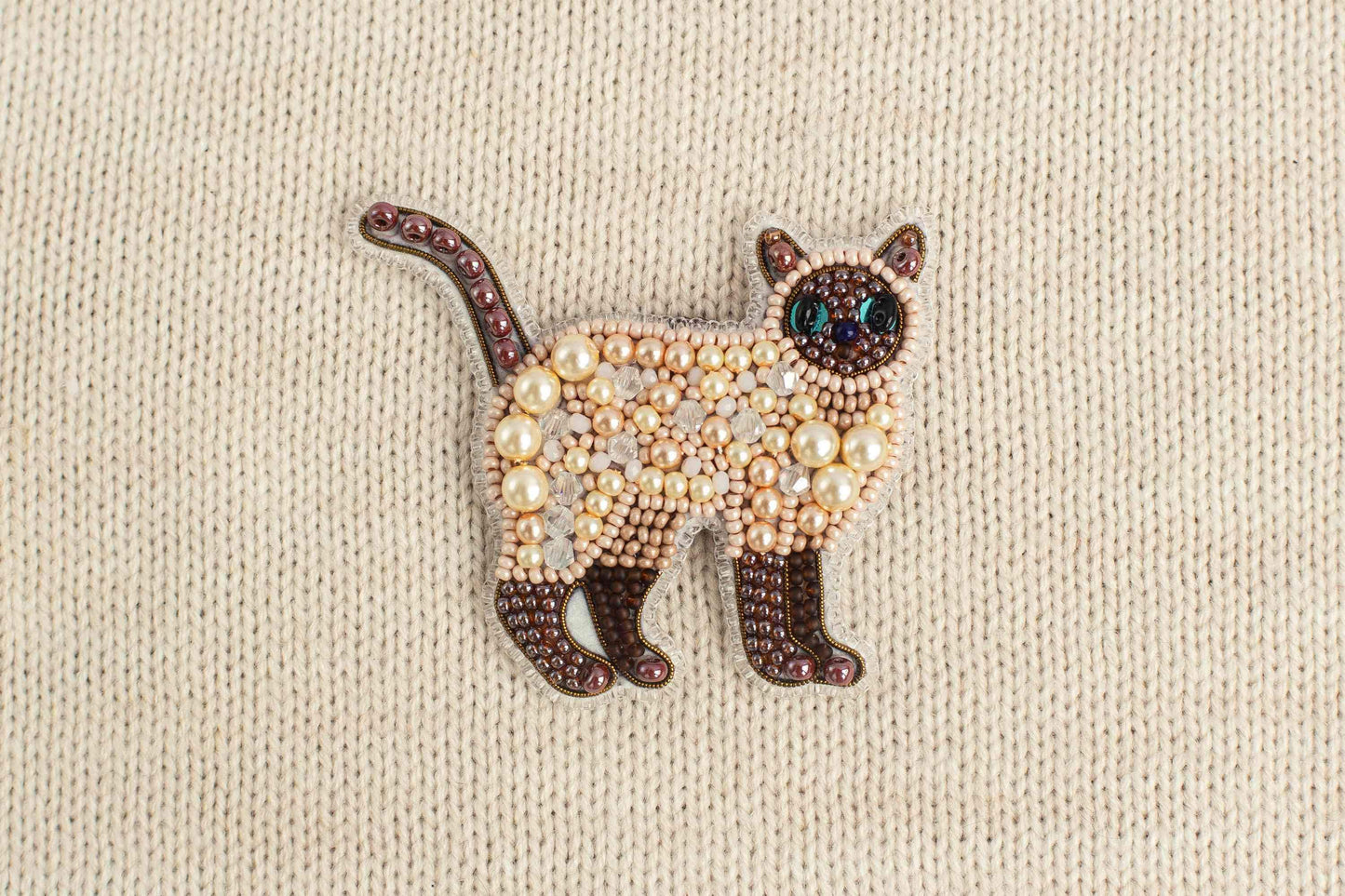 Set of 5 Cats DIY Beaded Brooches Kits, Craft kits, Beaded Cat Brooches, Jewelry Making Kits for Adults, Needlework beading