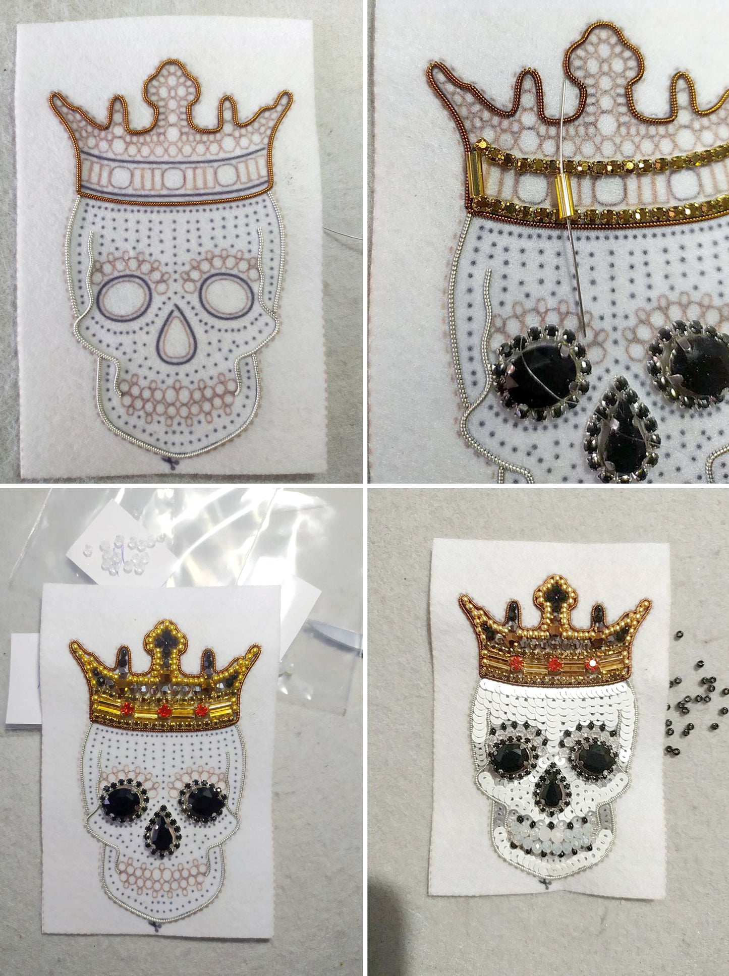 Skull Bead embroidery kit. Seed Bead Brooch kit. DIY Craft kit. Beading kit. Needlework beading. Handmade Jewelry Making Kit, Los Muertos