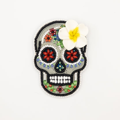 Skull Bead embroidery kit. Seed Bead Brooch kit. DIY Craft kit. Beading kit. Needlework beading. Handmade Jewelry Making Kit, Los Muertos