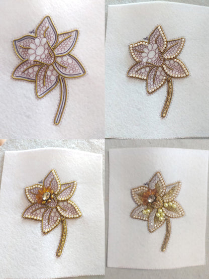Narcissus Flower Bead embroidery kit. Seed Bead Brooch kit. DIY Craft kit. Beading kit. Needlework beading. Handmade Jewelry Making Kit