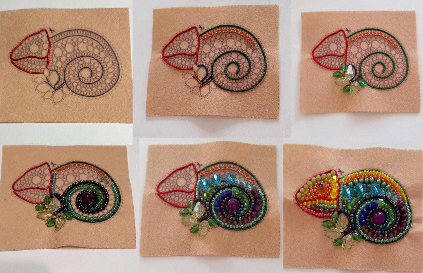 Chameleon Bead embroidery kit. Seed Bead Brooch kit. DIY Craft kit. Beading kit. Needlework beading. Handmade Jewelry Making Kit